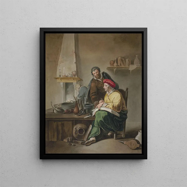 The Alchemists - French School — framed artwork on a wall