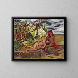 Deux nus dans la forêt La terre elle-même - Frida Kahlo — framed artwork on a wall