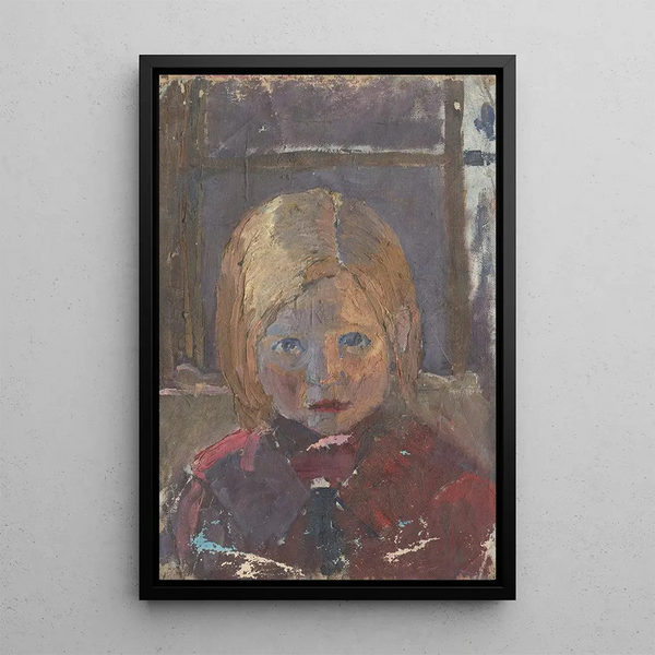 Study of a Girl's Head - Frida Konstantin — framed artwork on a wall