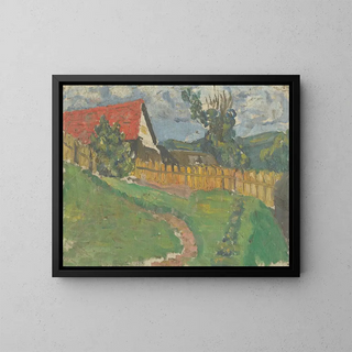 Study of a Landscape with a House - Frida Konstantin — framed artwork on a wall