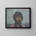 Study of a peasant with a black polka-dot scarf - Frida Konstantin — framed artwork on a wall