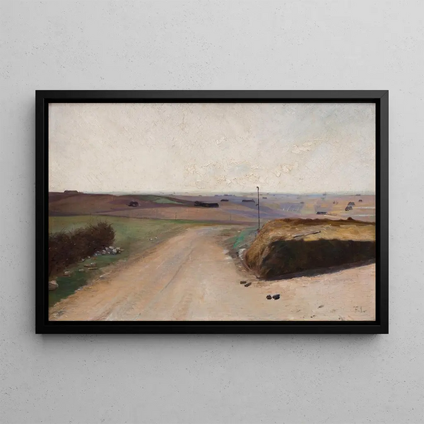 a Landscape, the Island of Mors, Jutland - Fridolin Johansen — framed artwork on a wall