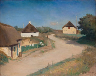 Houses along a road in Mors, Jutland - Fridolin Johansen — artwork view