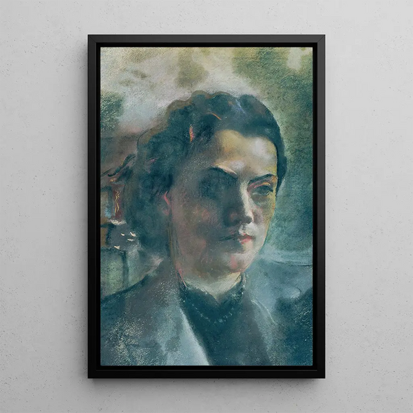 Portrait Painting of a Lady - Friedl Dicker-Brandeis — framed artwork on a wall