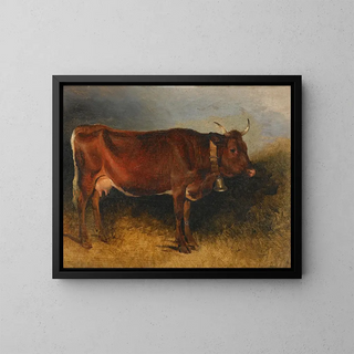 a prize-winning cow - Friedrich August Matthias Gauermann — framed artwork on a wall