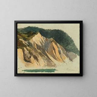 A rocky ruin near Wildalpen - Friedrich August Matthias Gauermann — framed artwork on a wall