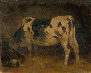 Cow in a barn - Friedrich August Matthias Gauermann — artwork view