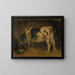 Cow in a barn - Friedrich August Matthias Gauermann — framed artwork on a wall