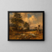The cart path, returning hunter - Friedrich August Matthias Gauermann — framed artwork on a wall