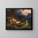 A mountain ship in the storm - Friedrich August Matthias Gauermann — framed artwork on a wall