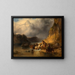 A convoy of boats on the Danube - Friedrich August Matthias Gauermann — framed artwork on a wall