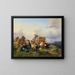 Harvest in the foothills of the Alps - Friedrich August Matthias Gauermann — framed artwork on a wall