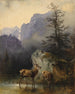 Deer and Watering Hole Animal - Friedrich August Matthias Gauermann — artwork view