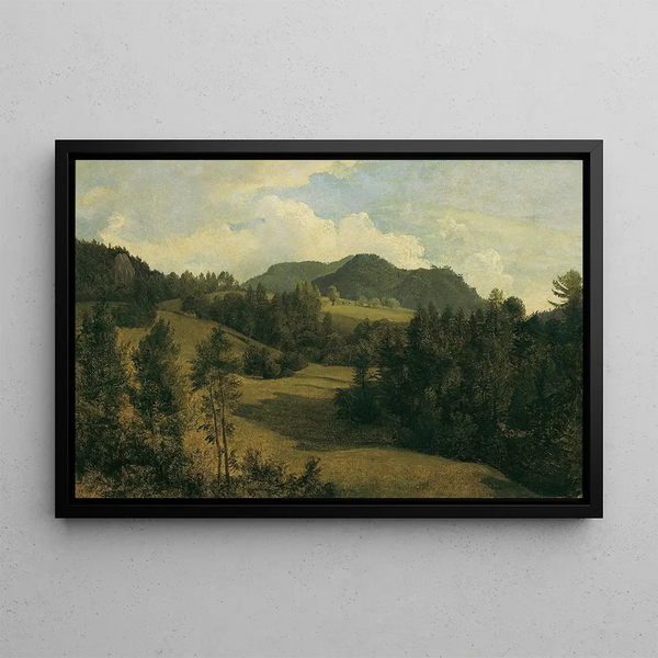 Landscape near Miesenbach - Friedrich August Matthias Gauermann — framed artwork on a wall
