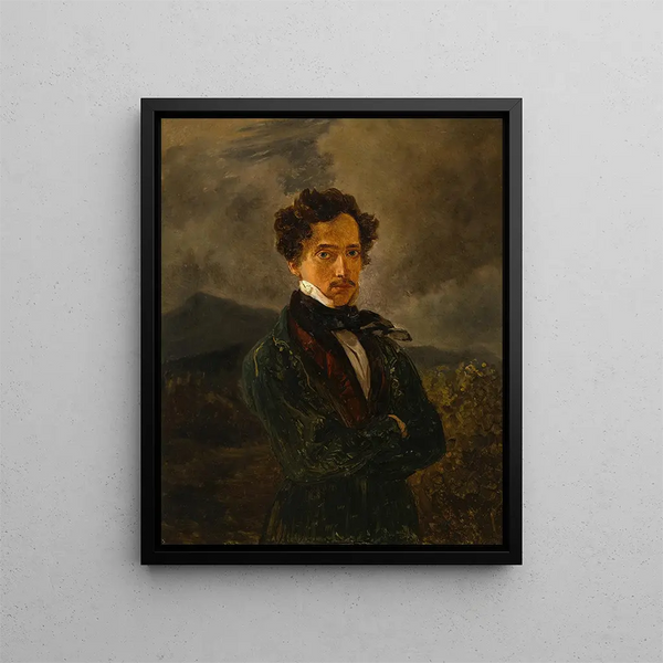 Self-portrait of Friedrich August Gauermann - Friedrich August Matthias Gauermann — framed artwork on a wall