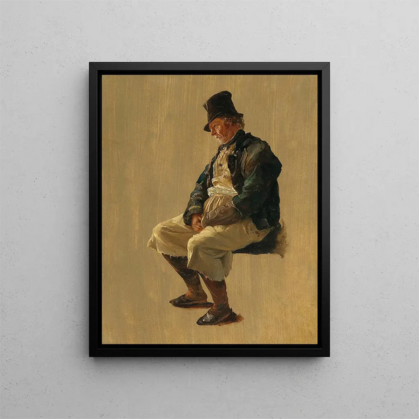 The innkeeper of Miesenbach - Friedrich August Matthias Gauermann — framed artwork on a wall