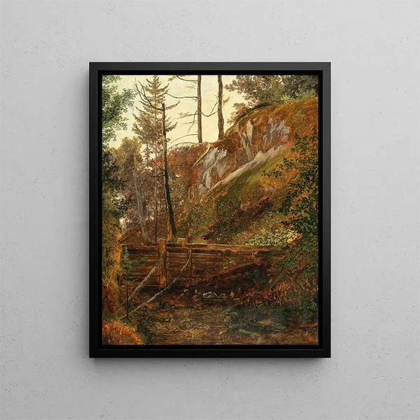 Le barrage près de Miesenbach - Friedrich August Matthias Gauermann — framed artwork on a wall