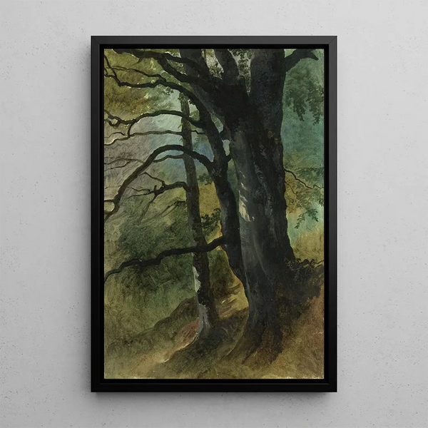 Forest excerpt painting - Friedrich August Matthias Gauermann — framed artwork on a wall