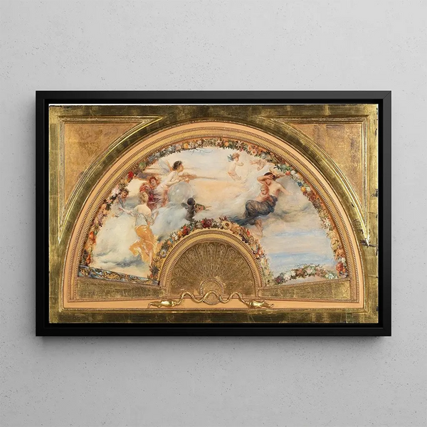 Allegory of the Wind - Friedrich August von Kaulbach — framed artwork on a wall