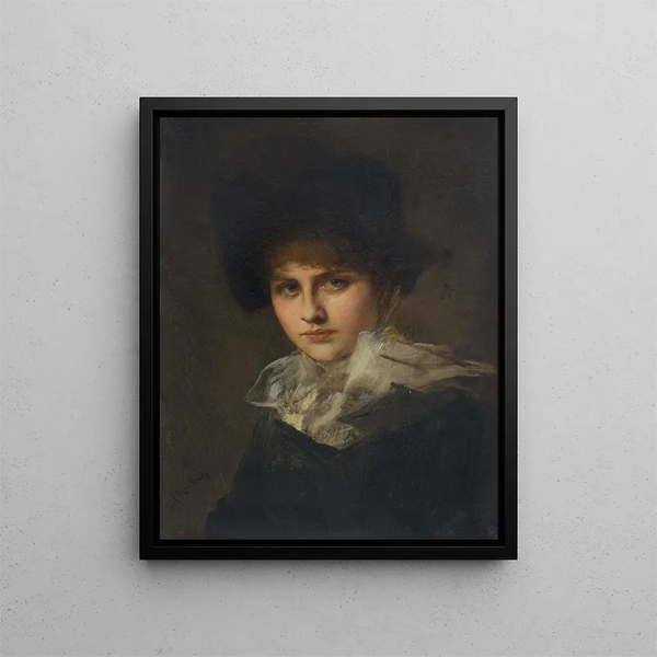 Portrait of a Lady - Friedrich August von Kaulbach — framed artwork on a wall