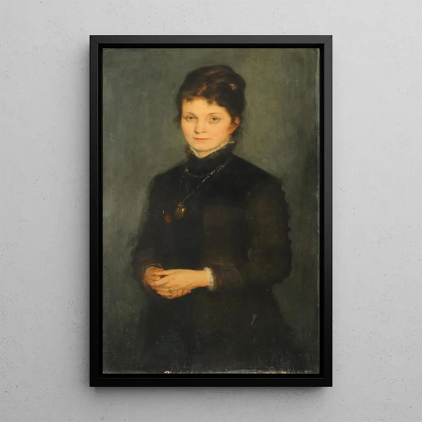 Portrait of a Lady - Friedrich August von Kaulbach — framed artwork on a wall