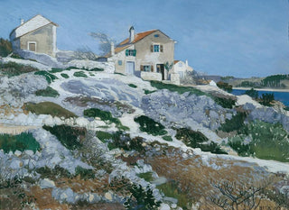 Fishermen's Houses in Lussin - Friedrich Beck — artwork view