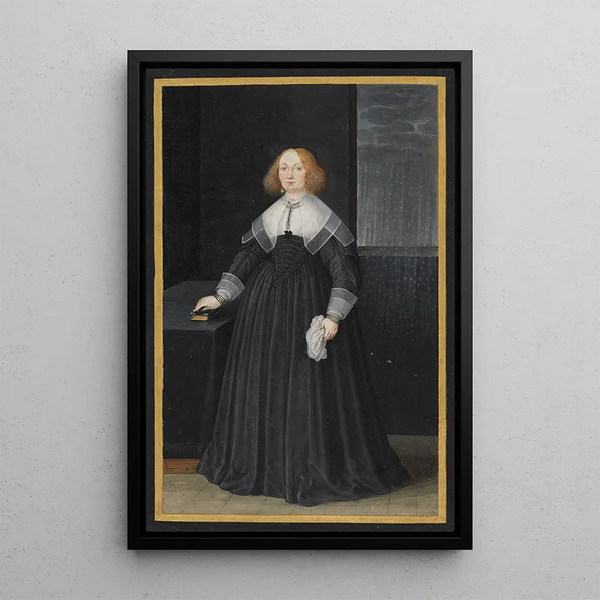 Portrait of Ester Countess of Leiningen-Westerburg - Friedrich Brentel — framed artwork on a wall