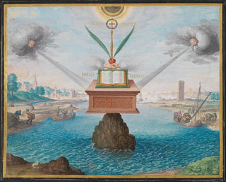 an iconic painting depicting the allegory of the constancy of Christian faith - Friedrich Brentel — artwork view