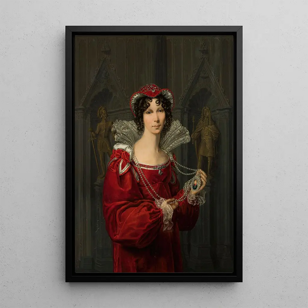Portrait of Princess Wilhelmine of Orange - Friedrich Bury — framed artwork on a wall