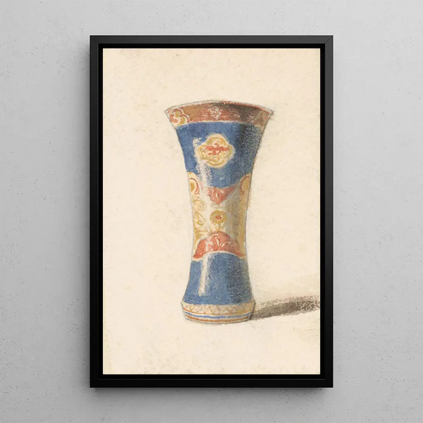 Vase painted with blue base - Friedrich Carl von Scheidlin — framed artwork on a wall