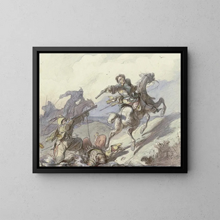 Attack of the Knights - Friedrich Dietz — framed artwork on a wall