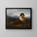 Young girl with a flower - Friedrich Drück — framed artwork on a wall