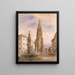View of the cathedral from the fish fountain - Friedrich Eibner — framed artwork on a wall