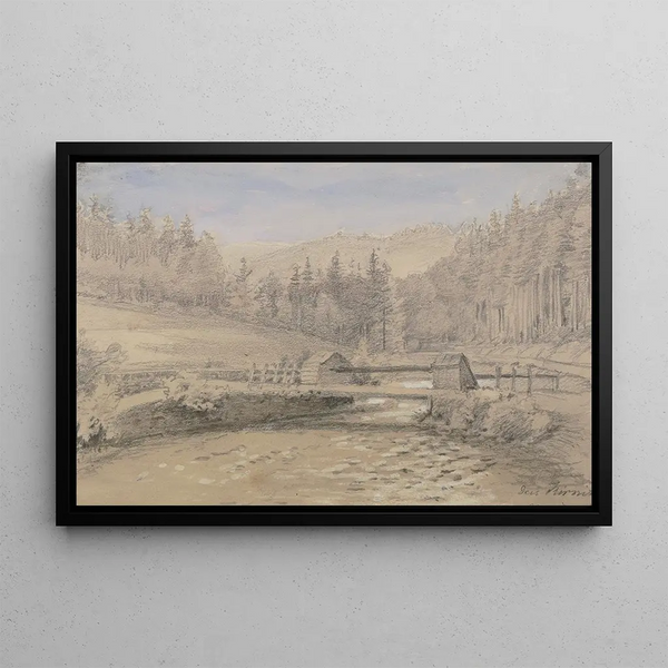 The Kirnitzsch Valley near Schandau - Friedrich Eugen Peipers — framed artwork on a wall