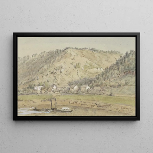 La rive en face de Schandau - Friedrich Eugen Peipers — framed artwork on a wall