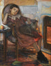 Girl with a Cat near the Fireplace - Friedrich Ferdinand Koch — artwork view