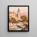 View of the Dürnstein Monastery, the shipping dock in the foreground - Friedrich Frank — framed artwork on a wall