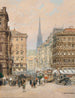 Vienna Kärntnerstrasse: view from the opera to St. Stephen's Cathedral - Friedrich Frank — artwork view