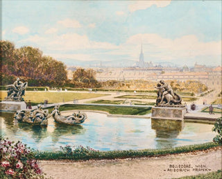 View of the Belvedere over Vienna - Friedrich Frank — artwork view