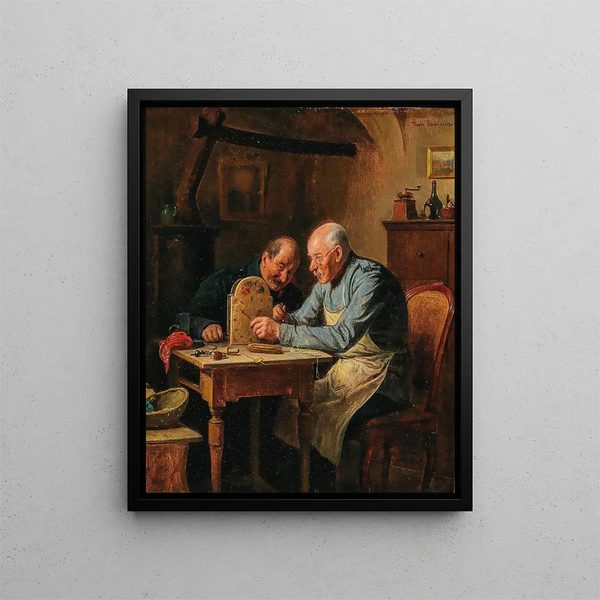 A Difficult Problem - Friedrich Friedländer — framed artwork on a wall