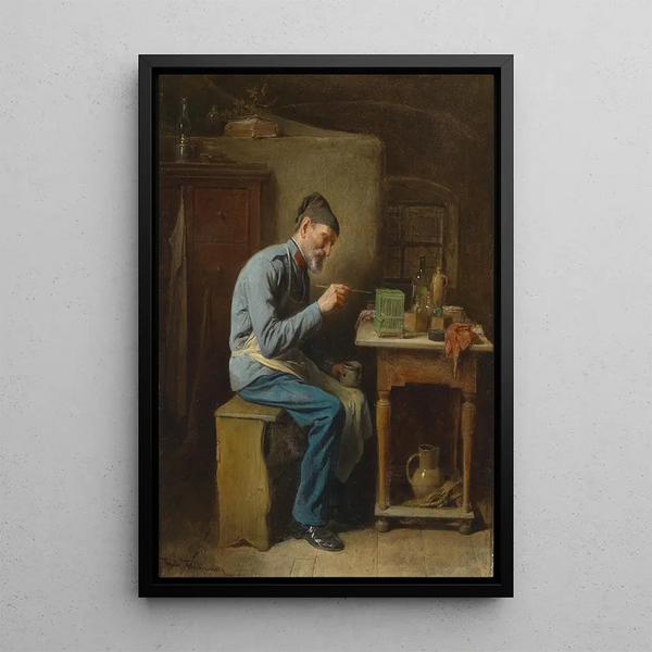 The amateur painter - Friedrich Friedländer — framed artwork on a wall