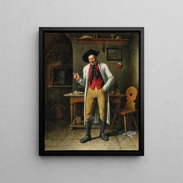 Joyful Mood Painting - Friedrich Friedländer — framed artwork on a wall