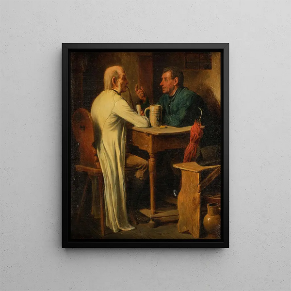 Discussing at the pub - Friedrich Friedländer — framed artwork on a wall