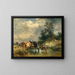 Cows near a watering place - Friedrich Gauermann — framed artwork on a wall