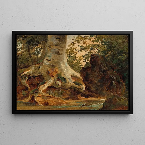 Forest Stream Painting - Friedrich Gauermann — framed artwork on a wall