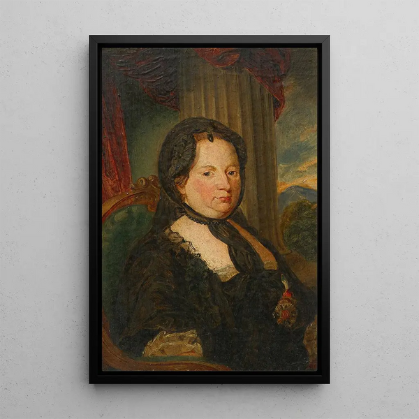 Empress Marie-Thérèse in mourning - Friedrich Hasslwander — framed artwork on a wall
