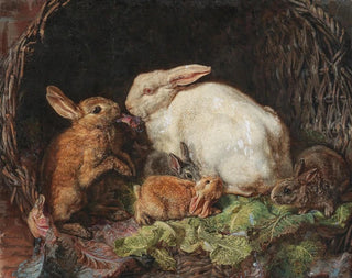 A family of hares - Friedrich Heimerdinger — artwork view