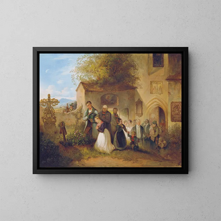 À la tombe, la fiancée - Friedrich Johann Treml — framed artwork on a wall