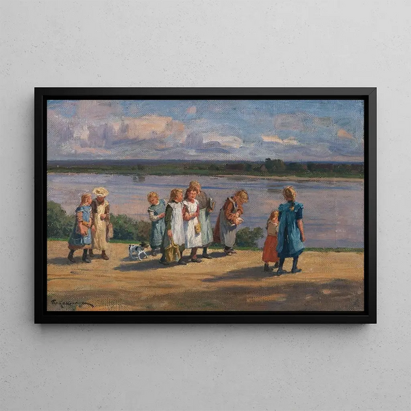 L'école est finie - Friedrich Kallmorgen — framed artwork on a wall