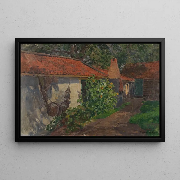 Fisherman's Cabin - Friedrich Kallmorgen — framed artwork on a wall